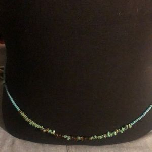 Turquoise with brown stone tiger bone beads